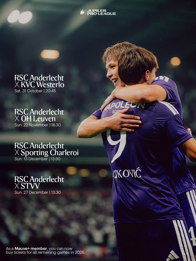 RSC Anderlecht — Fixtures graphic